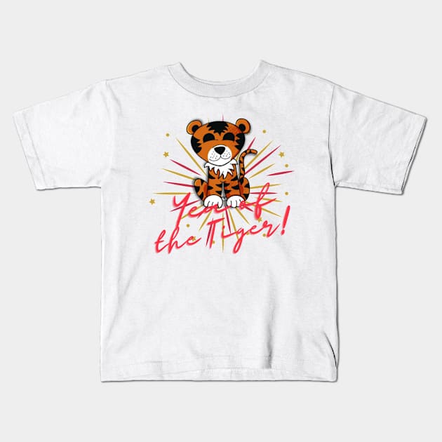 Year of the Tiger - Lunar New Year Kids T-Shirt by Alt World Studios